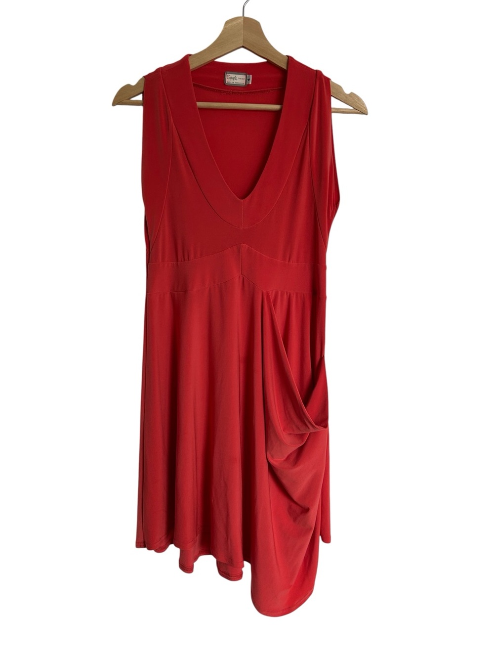 Sympli Dress Asymmetrical Pocket 
Sleeveless Draped Lagenlook Art To Wear - 4